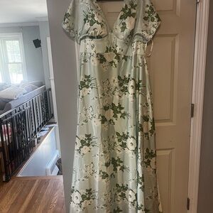 Floral Green Formal Dress